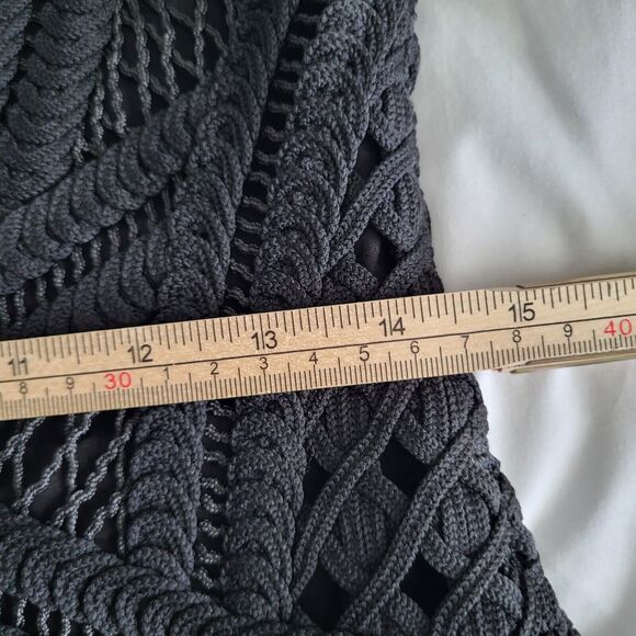 $900 Simkhai COEN Crochet Embellished Embroidered Black Mini Dress Size 4 - Picture 11 of 16